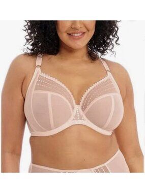 Elomi Matilda Plunge Bra 38K Blush Pink Underwired Unlined